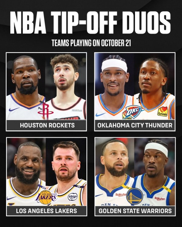 王牌对王牌！NBC：火箭、湖人、勇士、雷霆谁的双人组影响最大