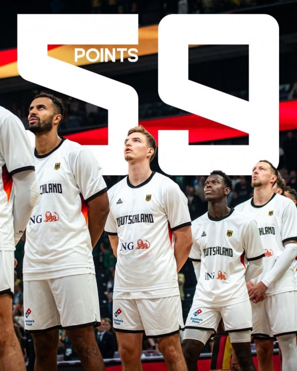 德国105-83大胜！半场59分打破球队欧锦赛历史半场积分 