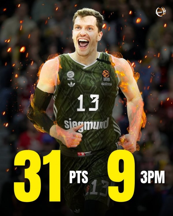 三分16中9！欧冠篮奥布斯特砍31分 带领拜仁击败贝尔格莱德