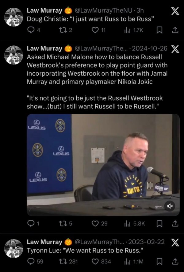 套话还是真心的😂？网友晒截图：所有的指导教练员都让威少做自己